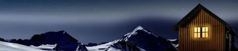 Eine Hütte im Schnee